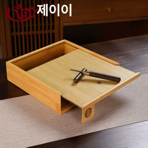 프리미엄 보이차 약재 원목 티 상자 서랍 찻잎 푸얼차 보관 A 대나무 차판 - 상세 이미지 2