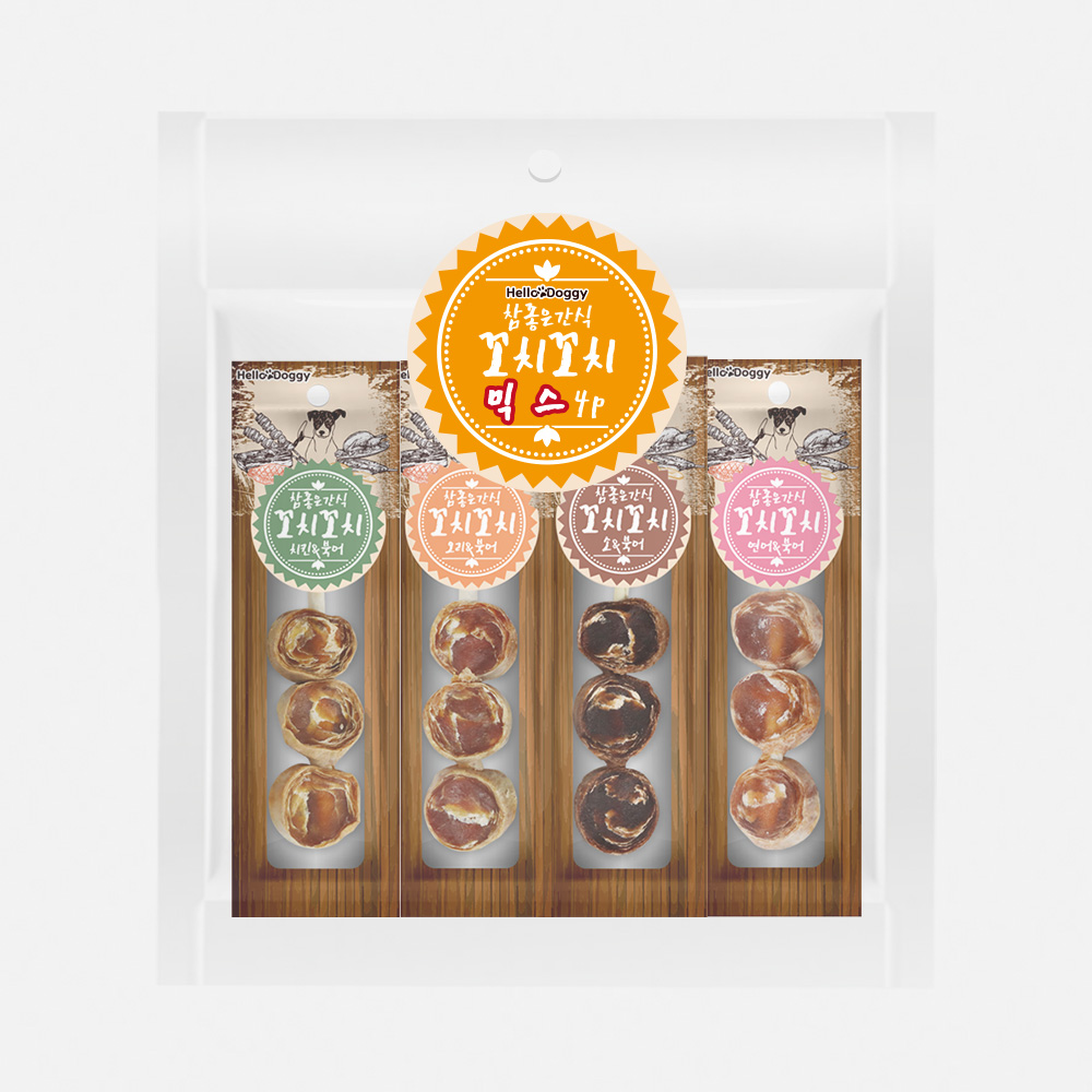 헬로도기 꼬치꼬치 강아지보양식 강아지황태 다이어트 간식 믹스, 100g, 1개 - 상품 이미지
