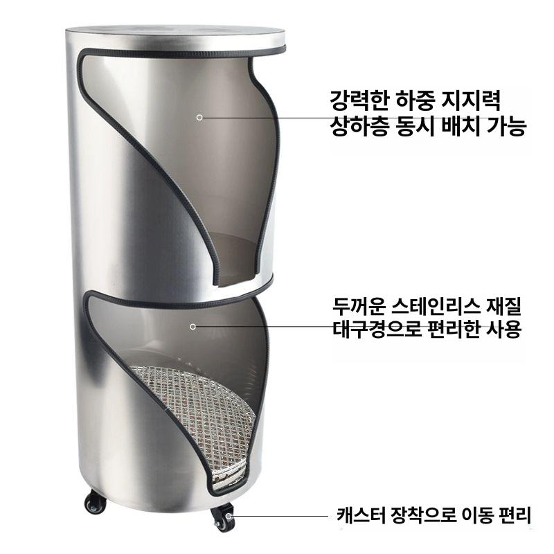석쇠 보관함 숯불 불판 숯통 수납함 보관통 셀프 스테인리스 바베큐 고깃집 보관대 이미지 6