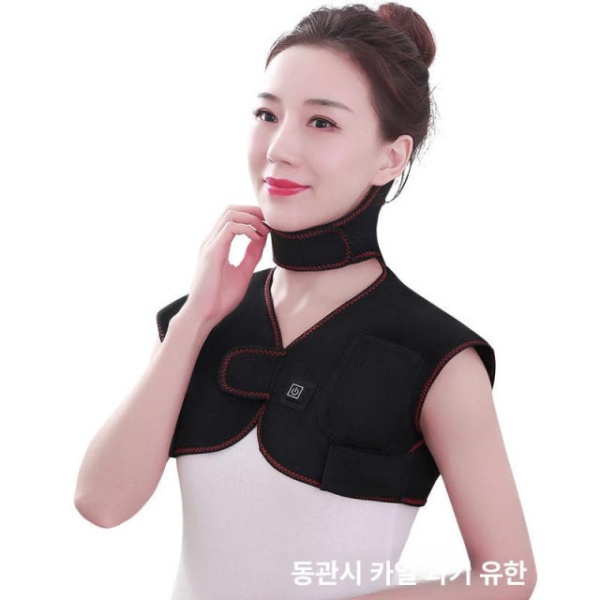 최고급 온열 어깨 찜질기 조끼 무선 온찜질 마사지 5V 열치료 숄더+목 온열+1W 보조 배터리 프리사이즈 5V 숄더+목 온열 프리사이즈 - 상세 이미지 5