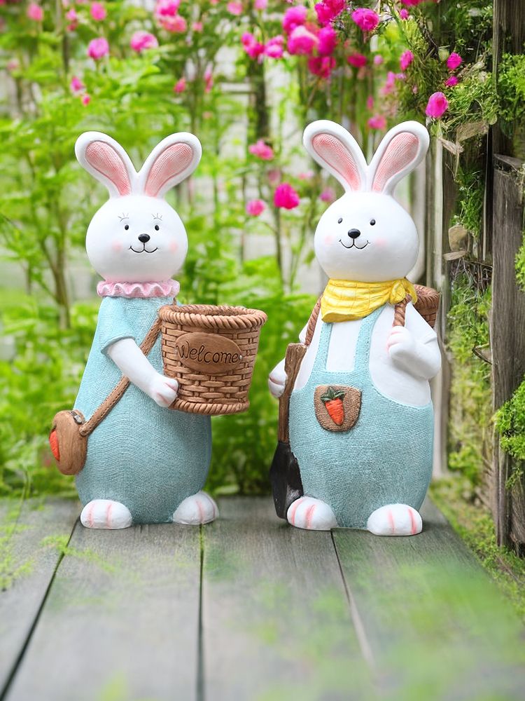 정원 토끼 인형 가든 소품 산책로 화단 마당 조형물 장식 - 상세 이미지 2