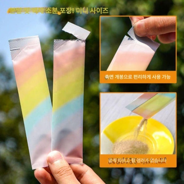 프리미엄 소형 크래프트 옐로우 미니 스틱 포장 100개입 일회용 분말 봉투 3 x 12cm100개 옐로우 크래프트 페이퍼 3 x 12cm100개 - 상세 이미지 4
