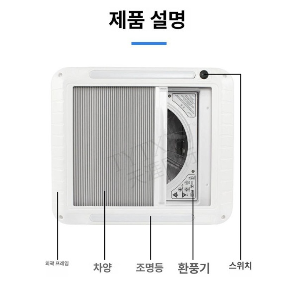 프리미엄 캠핑카 맥스 블라인드 커버 환기팬 차양 커튼 0100675 가림막 상단 차양 커튼 0100675 - 상세 이미지 2