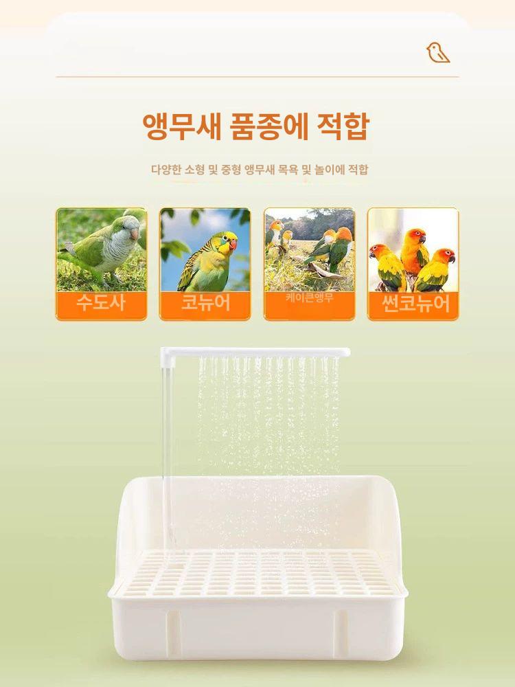 앵무새 샤워욕조 새 목욕통 조류 물 목욕 놀이터 수영장 더위 - 상세 이미지 5