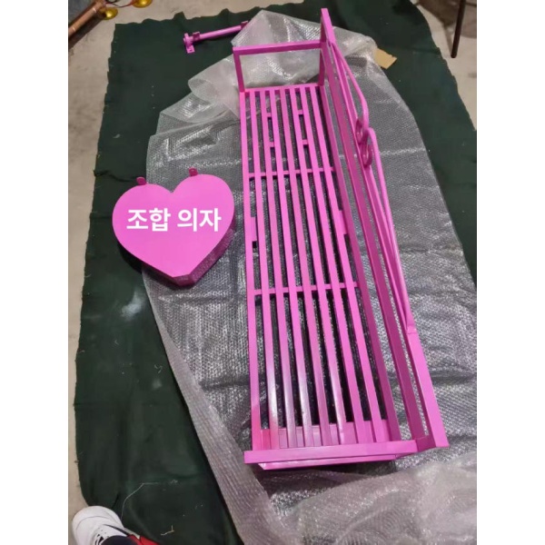 클래식 철제 야외 벤치 공원 조형물 촬영 소품 가든 카페 마당 커플 의자 커플 촬영 의자 - 상세 이미지 5