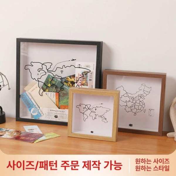 프리미엄 티켓 보관함 수집 액자 지도스타일 투명 홀더 영화 화이트 29cmx29cm 화이트 지도스타일 15cmx15cm - 상세 이미지 4