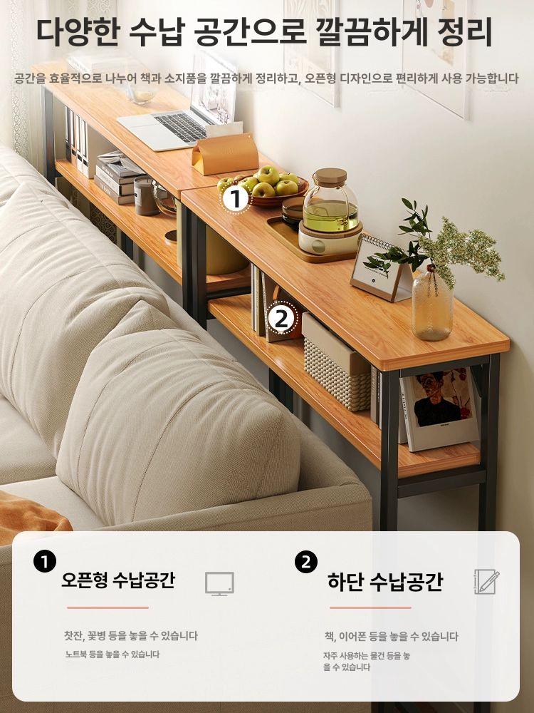틈새 수납장 틈새장 선반 사이드 슬림장 얇은 협탁 거실 다용도 - 상세 이미지 3