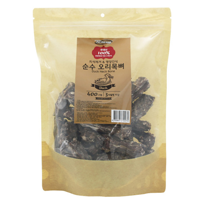 펫더맨 강아지수제간식 천연 강아지뼈간식 오리목뼈, 400g, 1개 - 상품 이미지