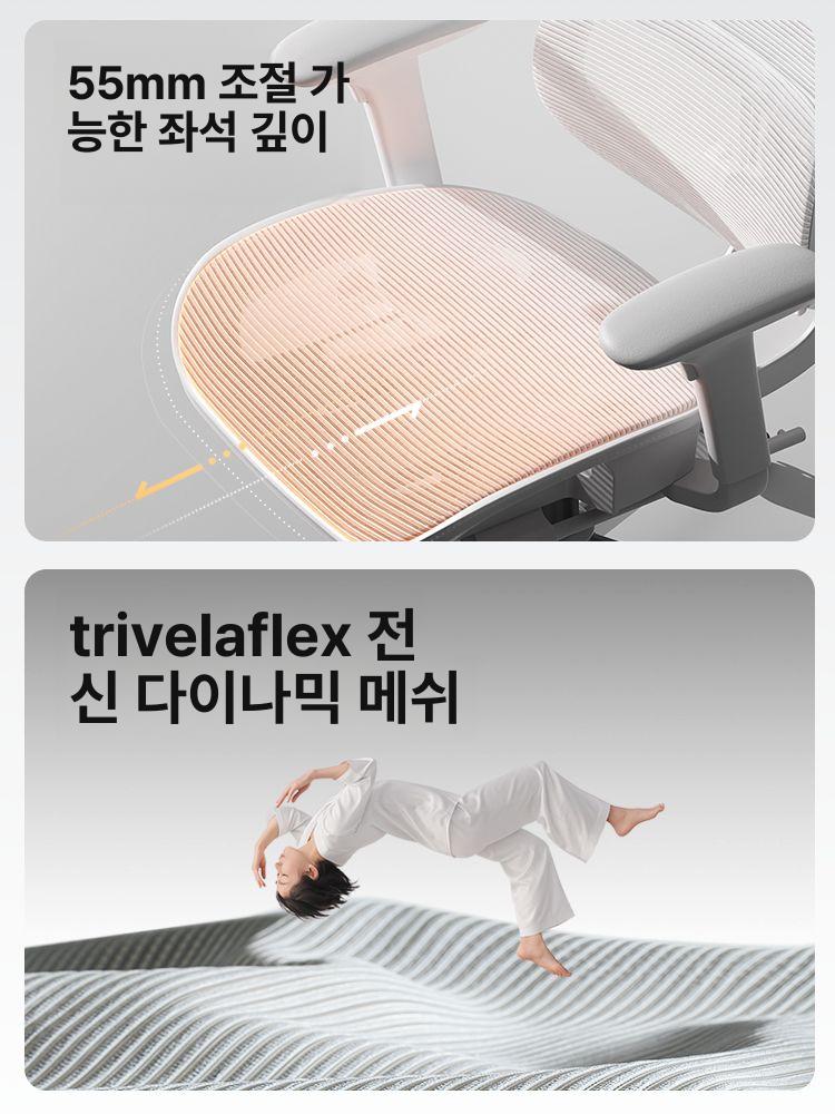 인체공학 컴퓨터 사무실 게이밍 집 사무용 S9Pro 지지대+조절 4D 메쉬 A 고하중 5발톱 회전식 높이 조절 팔걸이 - 상세 이미지 5