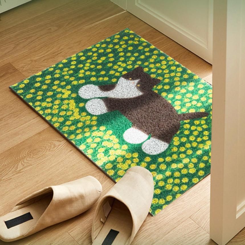 고양이발매트 현관 출입구 바닥 매트 발판 PVC 빨아쓰는 정원 고양이 40x60cm - 상세 이미지 4