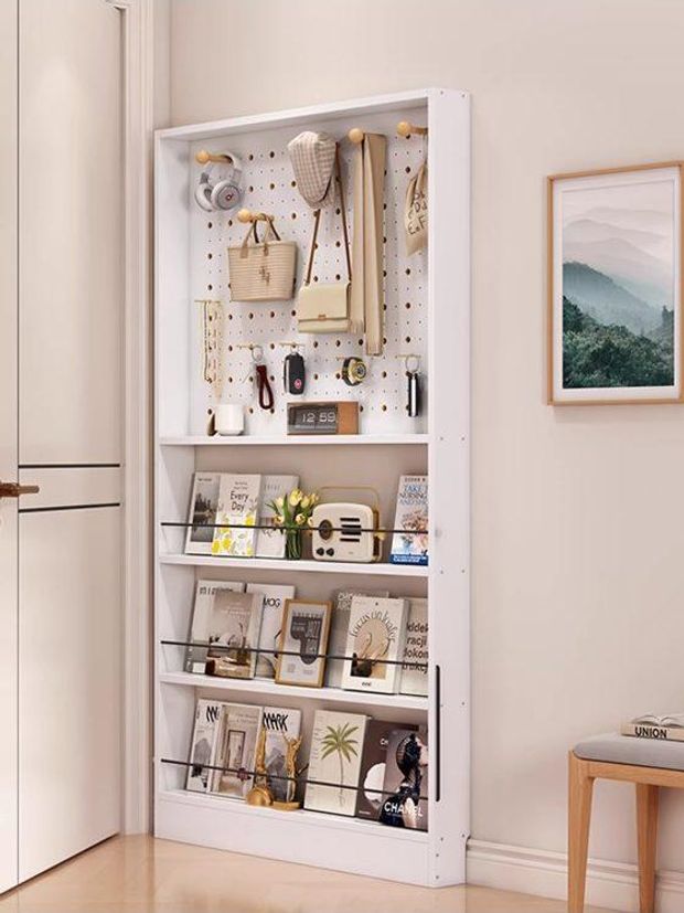 문뒤선반 슬림 책꽂이 공간활용 정리 다용도 벽선반 틈새 인테리어 - 상세 이미지 5
