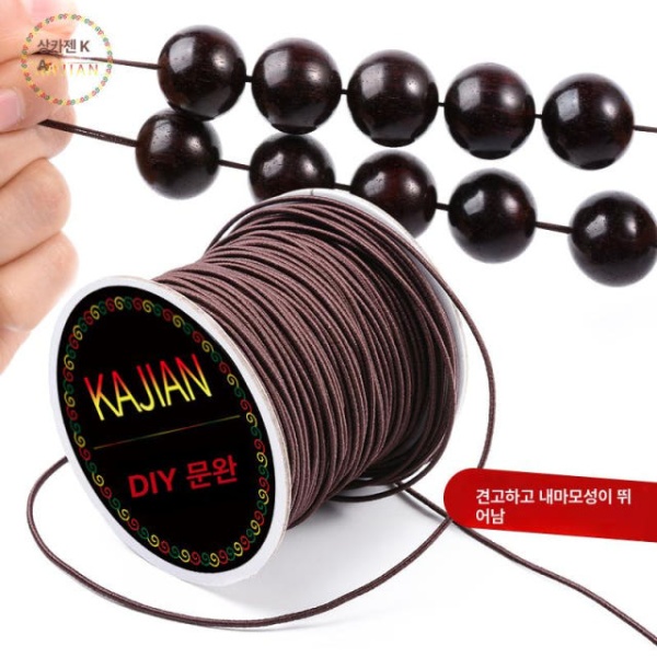 고품질 염주줄 탄성 팔찌 실 0.8 보석 롤 1.5 딥브라운 28m 탄성 로프 0.8 브라운 10m 체험팩 - 상세 이미지 2