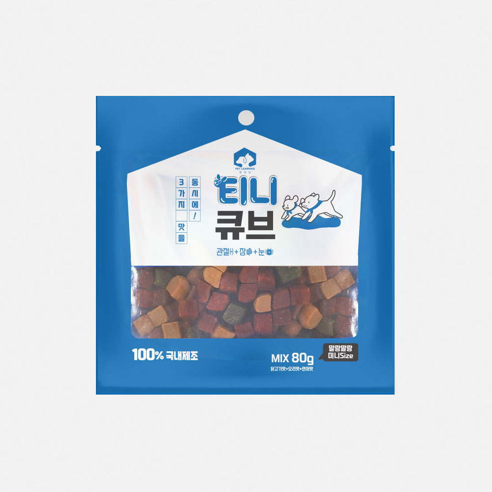 펫러닝 티니큐브 트릿 강아지져키 노즈워크간식 믹스, 80g, 1개 - 상품 이미지