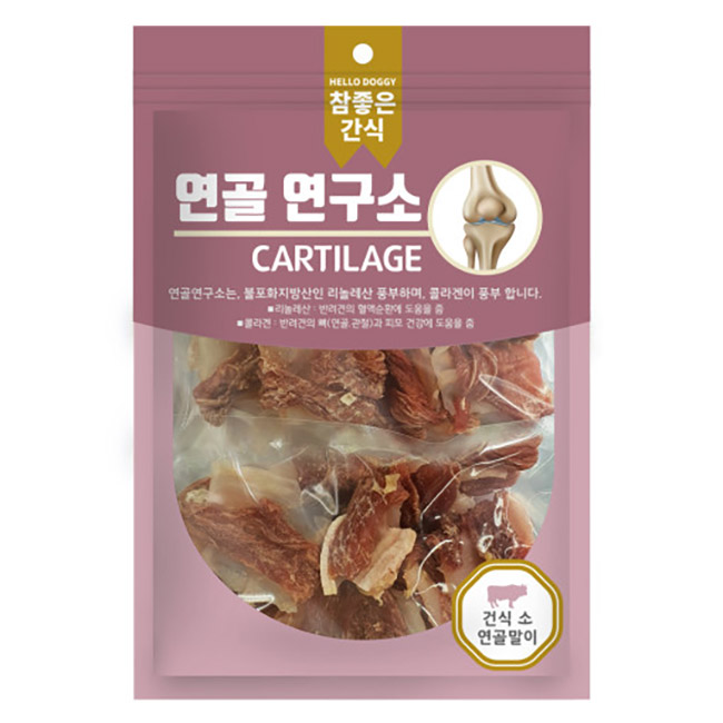 헬로도기 연골연구소 강아지육포 강아지저칼로리간식 건식연골+소고기, 100g, 1개 - 상품 이미지