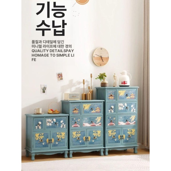 고풍스러운 자개서랍장 수납장 캐비닛 빈티지 스토리지 고가구 베이킹 LZ011 로스티드 4단 완전 조립 완료 LZ011 로스티드 2단 완전 조립 완료 - 상세 이미지 5