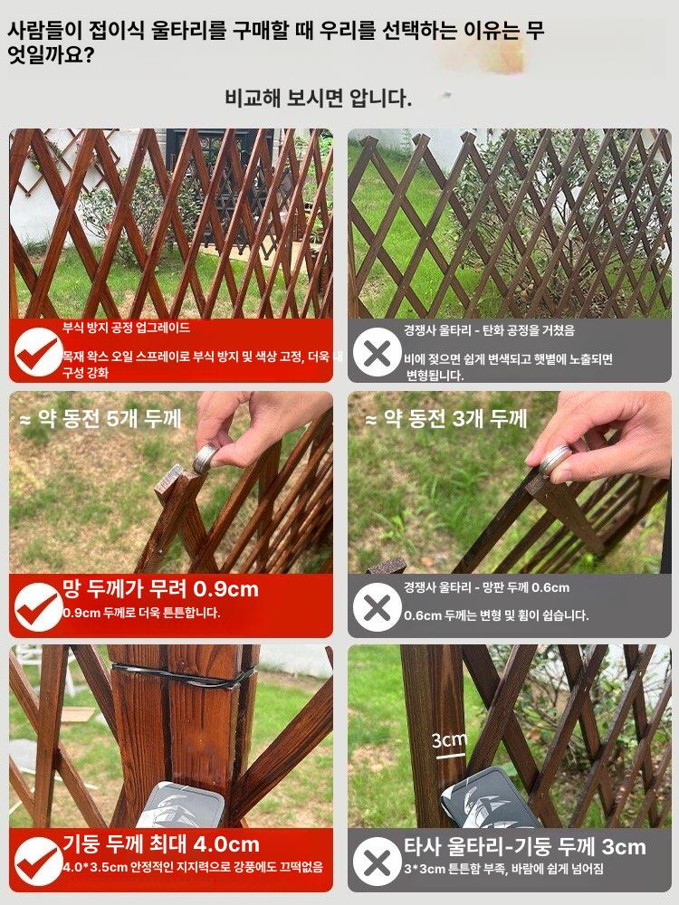 방부목 대문 말뚝형 게이트 펜스 접지형 나무 단단한 울타리 바닥 목재 쪽문 - 상세 이미지 2