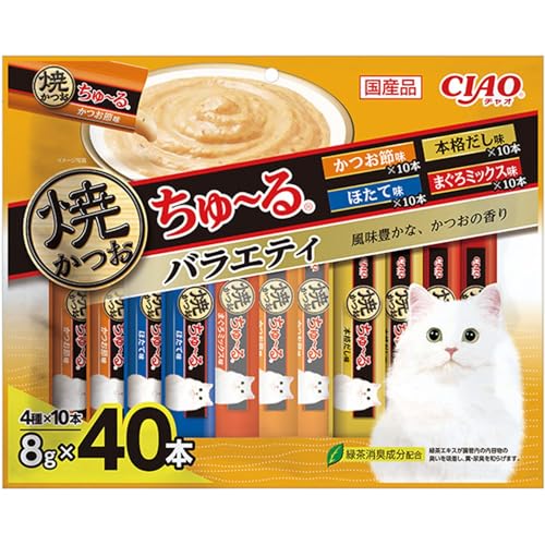차오 구운 가다랑어 츄르 버라이어티 8gX40개입 고양이 간식