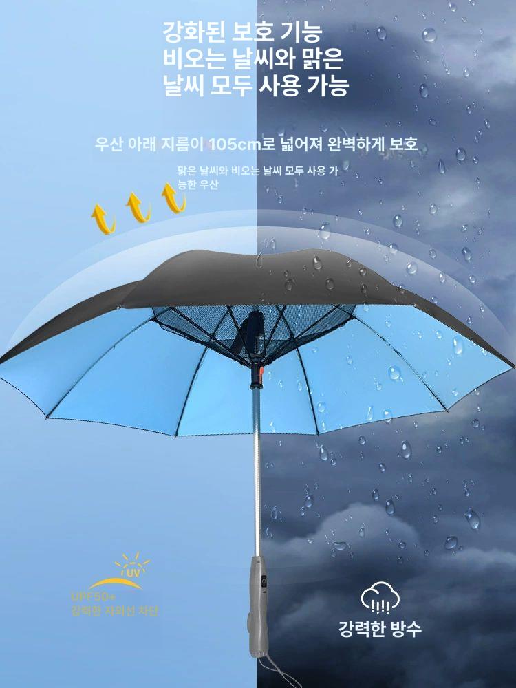 선풍기양산 양우산 충전식 접이식 휴대용 차단 경량 자외선 우산선풍기 - 상세 이미지 3