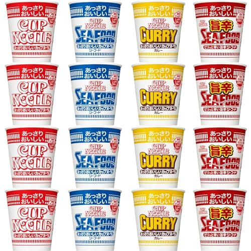 컵누들 일본 닛신 컵라면 4종 모둠 세트 (레귤러 사이즈 4종 X 각 4개 총 16개) 어쏘트 박스 구매