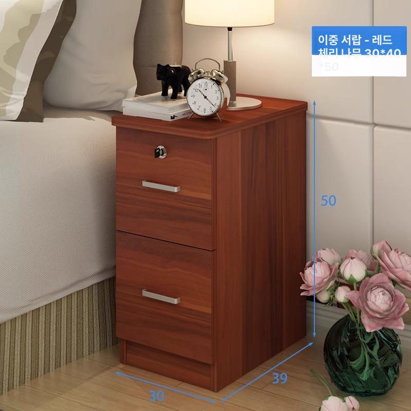 침실 서랍장 잠금 원룸 미니형 틈새 수납장 20cm레드 조립 필요 - 상세 이미지 2