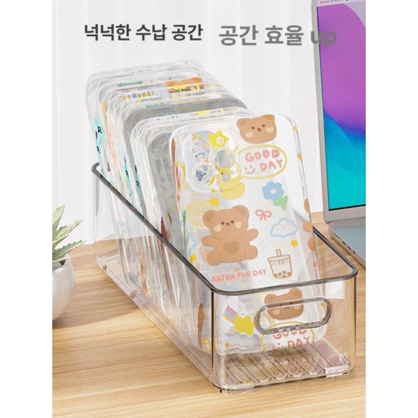 프리미엄 투명 직사각형 수납함 소형 아크릴 박스 스태킹 정리 긴 긴 직사각형 수납함 - 상세 이미지 4