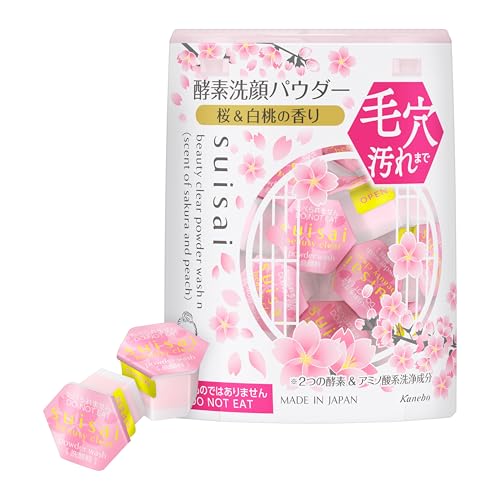 수이사이 뷰티 클리어 파우더 워쉬 N 벚꽃 & 피치 향 효소 세안 파우더 단품 모공 블랙헤드 노폐물 피지 거칠음 오래된 각질 케어 0.4g x 32