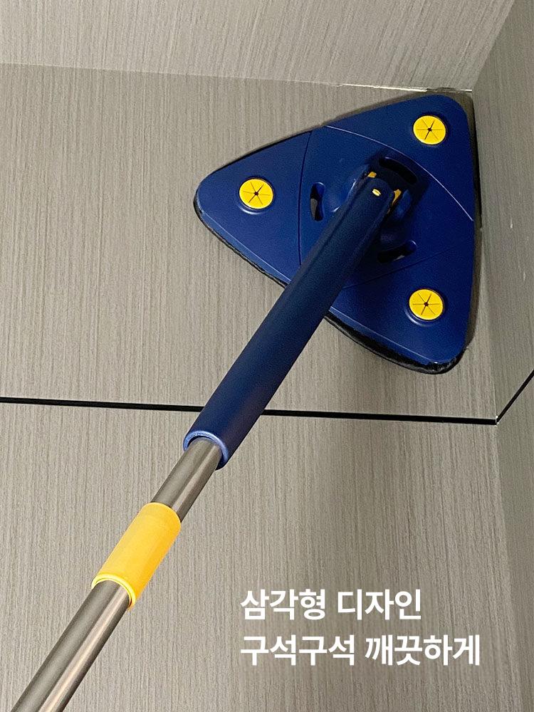손세탁 필요 없는 밀대 청소 삼각 도구 걸레 천장 유리 회전 - 상세 이미지 4