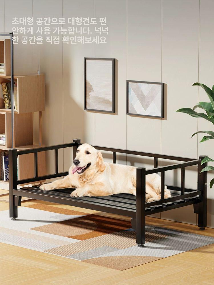 애견 침대 철제프레임 애완동물 강아지 반려동물 애완 블랙 원목 쇼파 애견베드 중형견 이하 - 상세 이미지 5