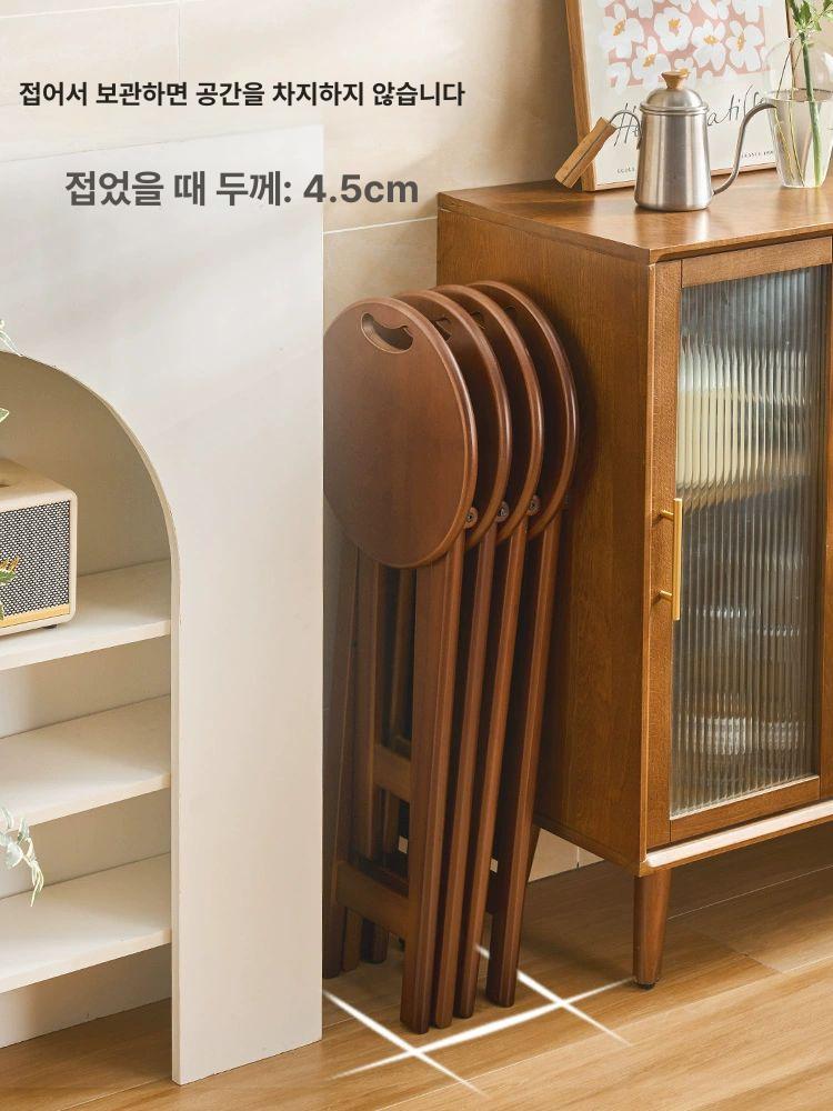 홈바 체어 접이식 바텐더 주방 의자 나무 바의자 스툴 높은 카페 폴딩 바텐 - 상세 이미지 2