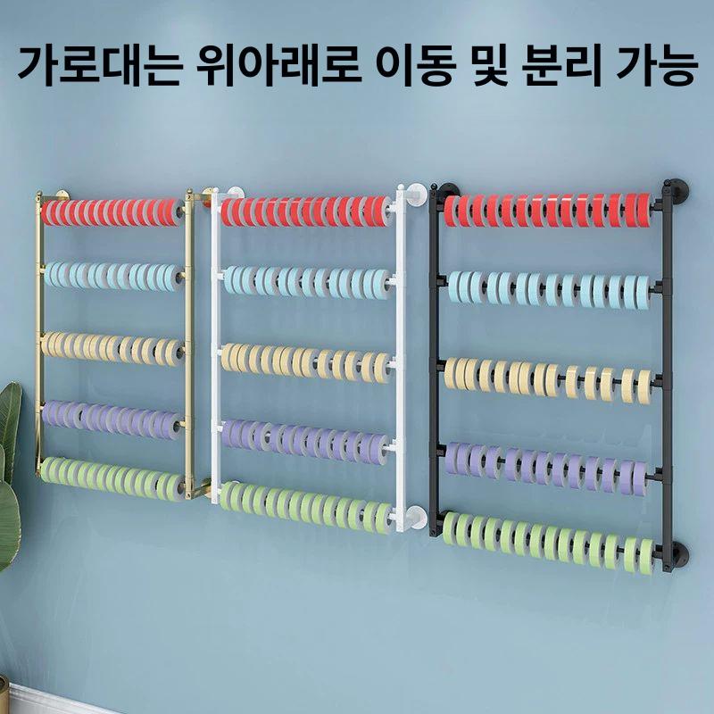 리본 진열대 꽃집 벽부착 걸이대 포장용 거치대 가게 길이 60 높이 75 5단 블랙 공식 표준 구성 - 상세 이미지 3