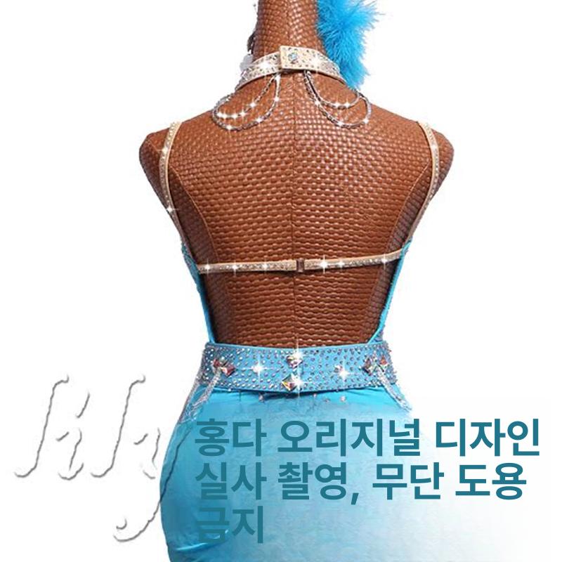 라틴댄스 벨트 큐빅 액세서리 밸리 장식 스팽글 허리 블랙 9cm 벨트 XXS - 상세 이미지 5
