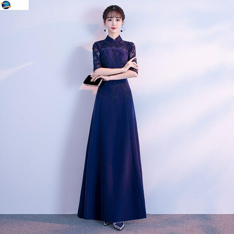 연주드레스 단체복 연주복 합창 k 공연 이브닝 다크네이비 S - 상품 이미지