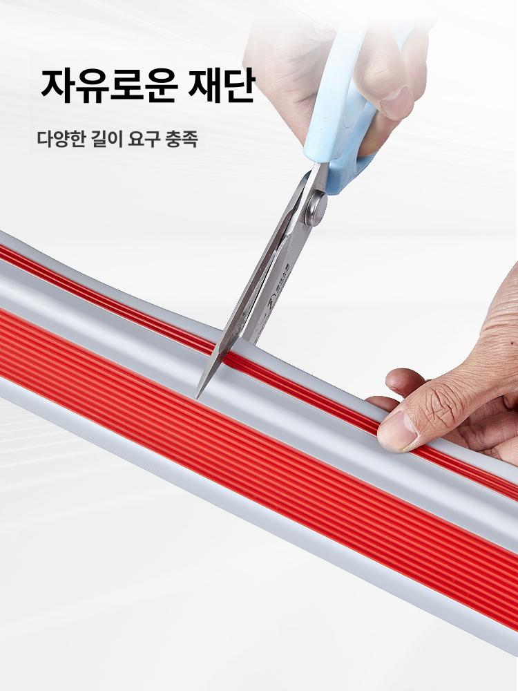 계단 미끄럼방지 바닥 접착 목재 패드 경사로 고무 그레이 4 x 2cm 1.2m - 상세 이미지 3