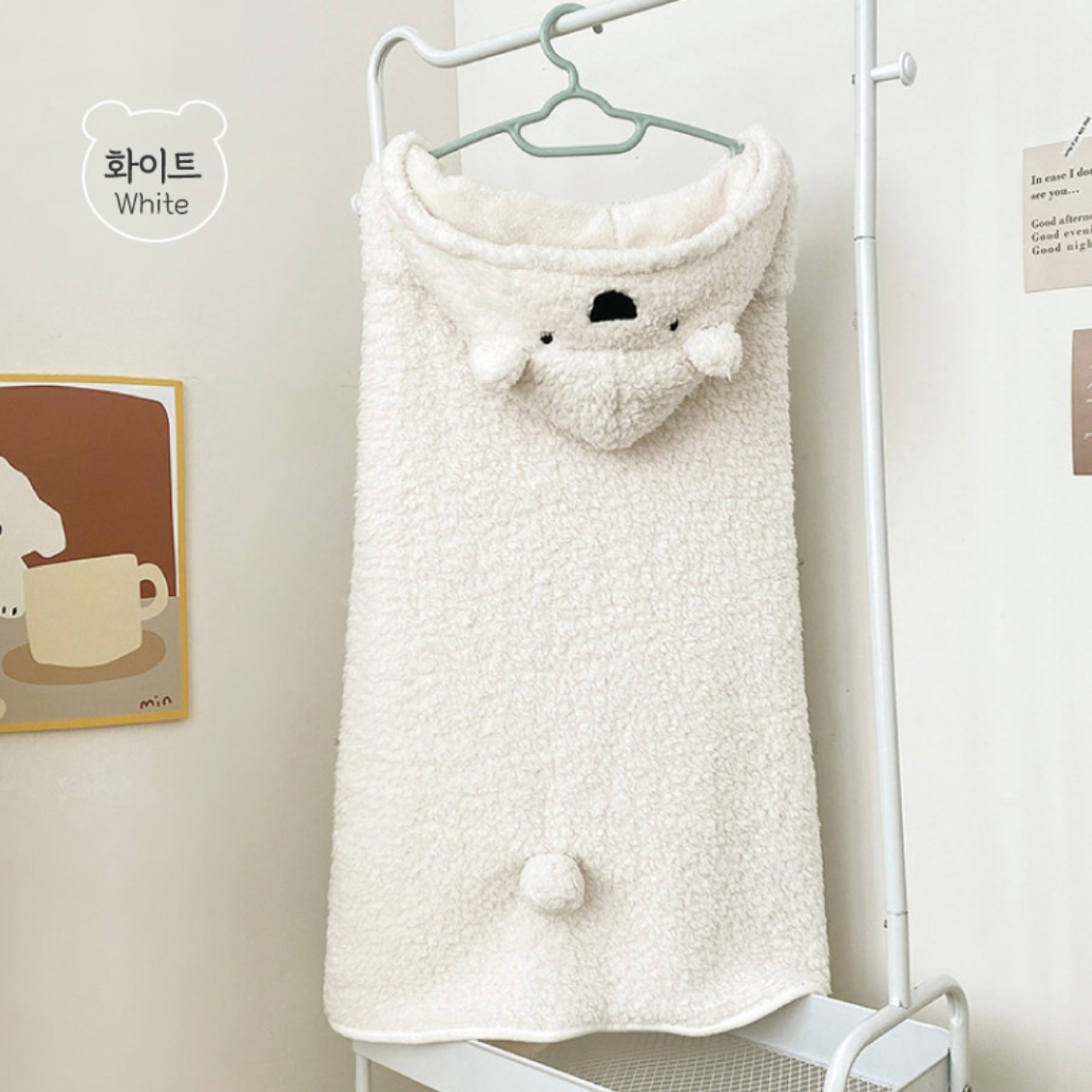 따듯한 담요 두꺼운 후드 담요 집순이 입는 캐릭터 겨울 담요