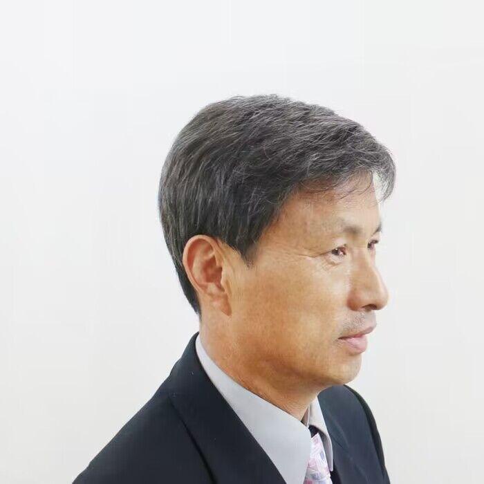 남성 중년 흰머리 가르마 통가발 헤더화이트 스몰 수입 실크 화이트 5 5 스틸 빗 - 상세 이미지 4