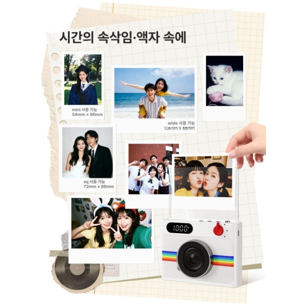 감성 블루투스 레트로 스피커 폴라로이드 거실용 카페용 스타리블랙 스타리블랙 - 상세 이미지 4