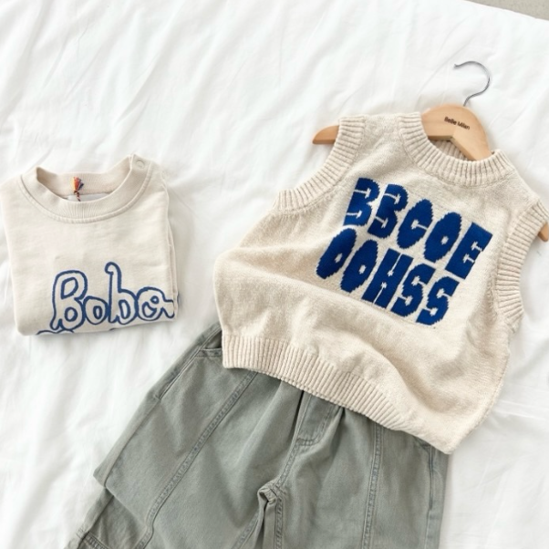26SS 보보쇼즈 베이비 프린트 로고 스웻셔츠 크림 B126AB113 199 - 상세 이미지 5