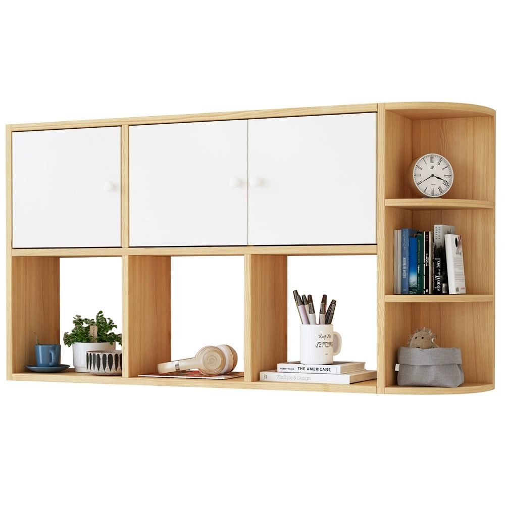 벽걸이장 진열대 수납장 주방 거실 찬장 벽면 다용도 120x22x65cm 비치우드 - 상품 이미지