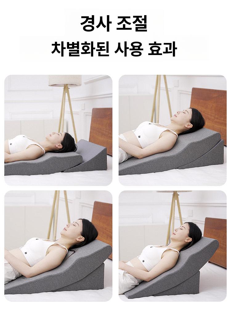 삼각베게 등 베개 경사 베게 역류 방지 사다리꼴 웨지 사다리형 필로우 - 상세 이미지 3