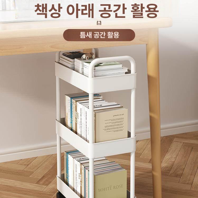 철제 트롤리 사무실 책장 수납 북 카트 이동식 선반 문구정리 - 상세 이미지 5
