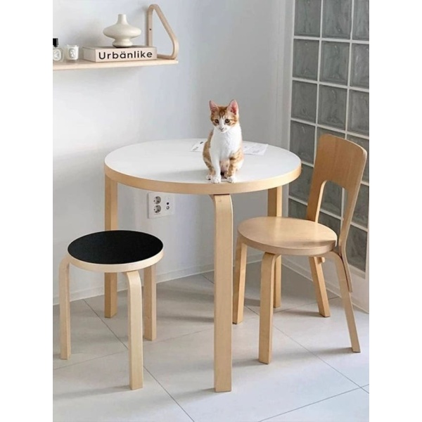 모던 자작나무 화이트 4다리 테이블 원형 100 x 100x74cm 홈카페 업소용 가정용 카페 내추럴우드 3다리 원형 75 x 75x7 - 상세 이미지 2