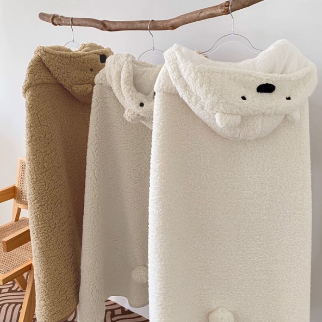 따듯한 담요 두꺼운 후드 담요 집순이 입는 캐릭터 겨울 담요