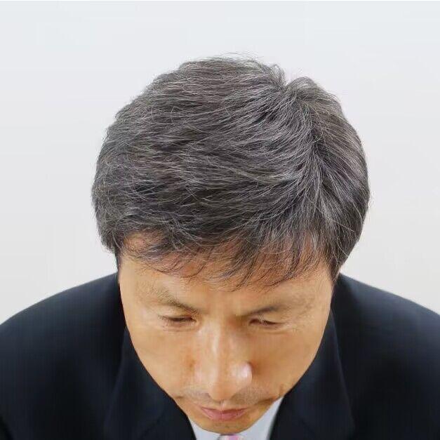 남성 중년 흰머리 가르마 통가발 헤더화이트 스몰 수입 실크 화이트 5 5 스틸 빗 - 상세 이미지 3