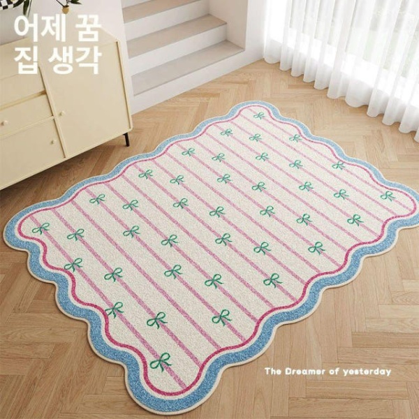 프리미엄 강아지 발매트 예쁜 대형 침실 블루핑크 욕실용 스트라이프 50CMx140CM 블루핑크 60CMx90CM - 상세 이미지 4