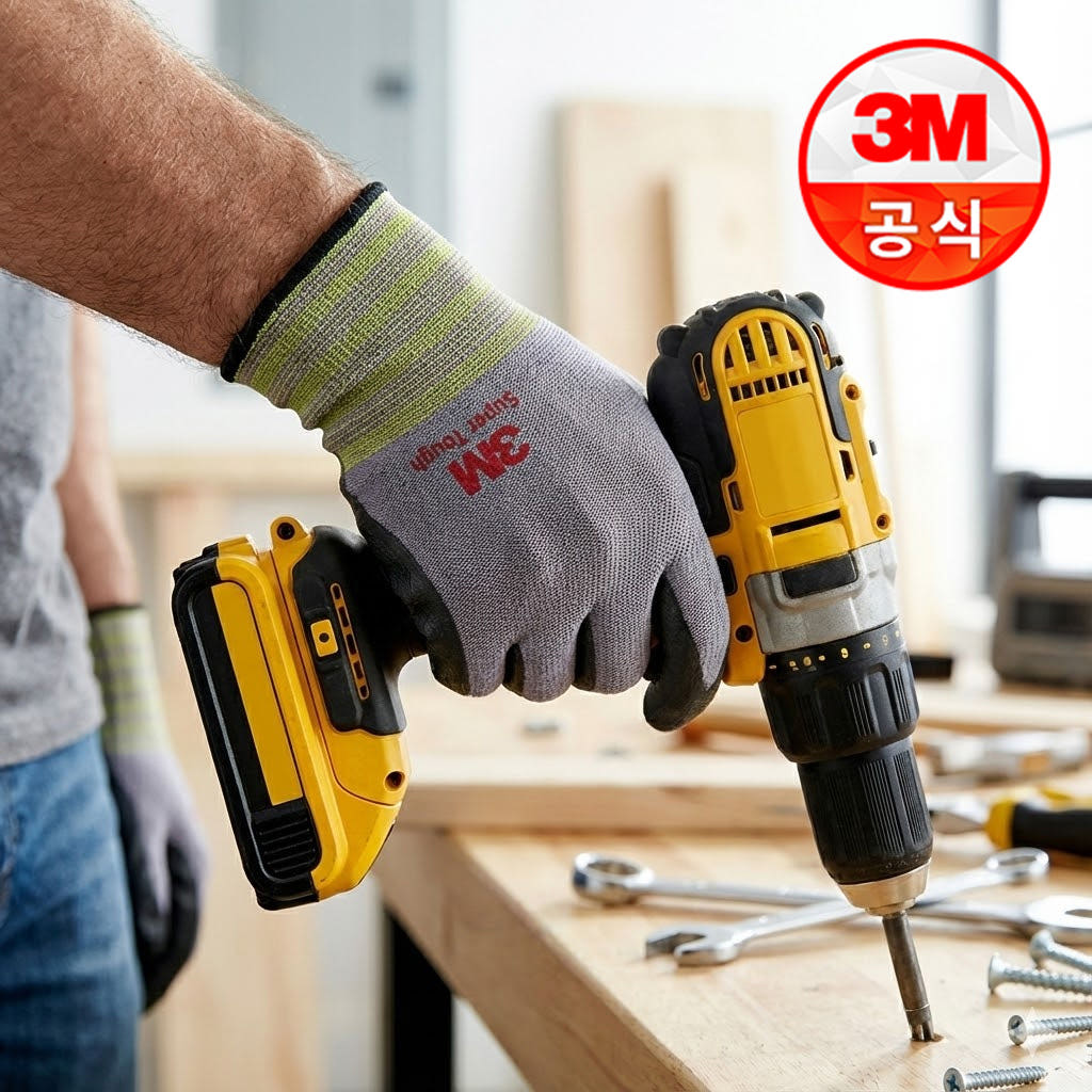 3M 공식판매처 3M장갑 NBR 스마트폰 터치 안전장갑 슈퍼터프 M 1켤레