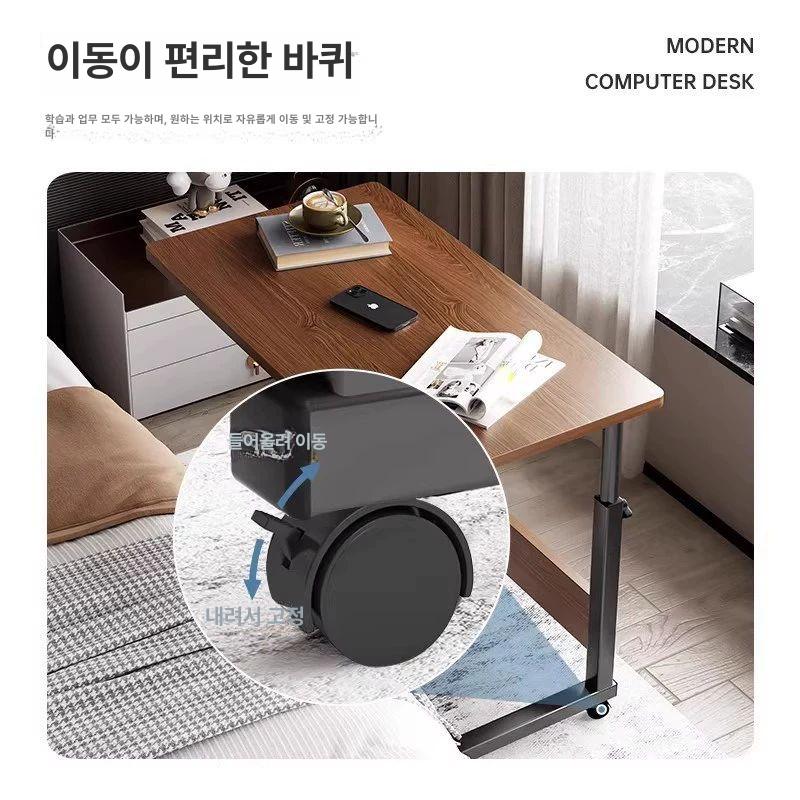이동 책상 사이드 높이조절 탁자 오크 들판 간이 원룸 조절 틈새 심플 - 상세 이미지 5