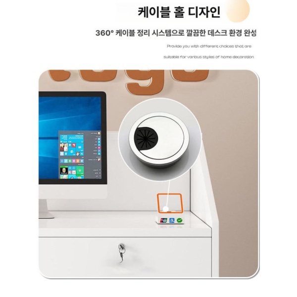 프리미엄 업소용 카운터 매장용 안내데스크 식당 캐셔 데스크 60cm 웜화이트 80cm 와일드오크 - 상세 이미지 3