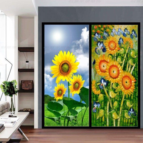 프리미엄 해바라기 캔버스 액자 유화 그림그리기 쉬운 세로형 CY-b11 35x85cm CY-b11 35x85cm - 상세 이미지 4