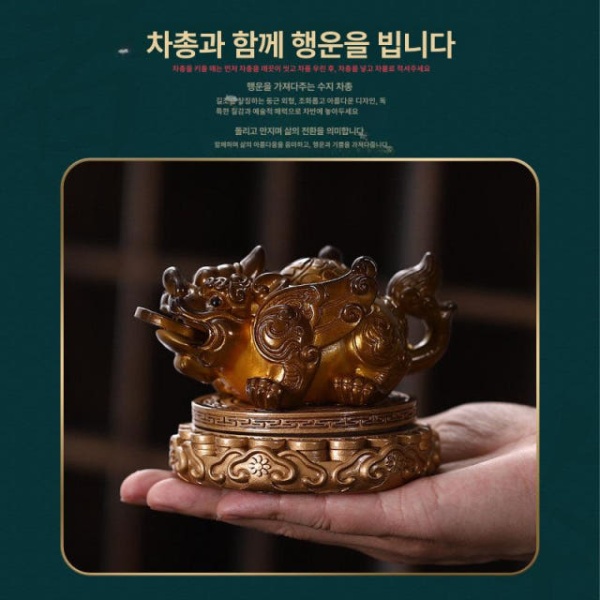 럭셔리 금두꺼비 도예 키트용 회전식물분사비슈골드 동물 석고몰드 행운 소품 몰드 회전식행운의골드두꺼비골드 - 상세 이미지 4