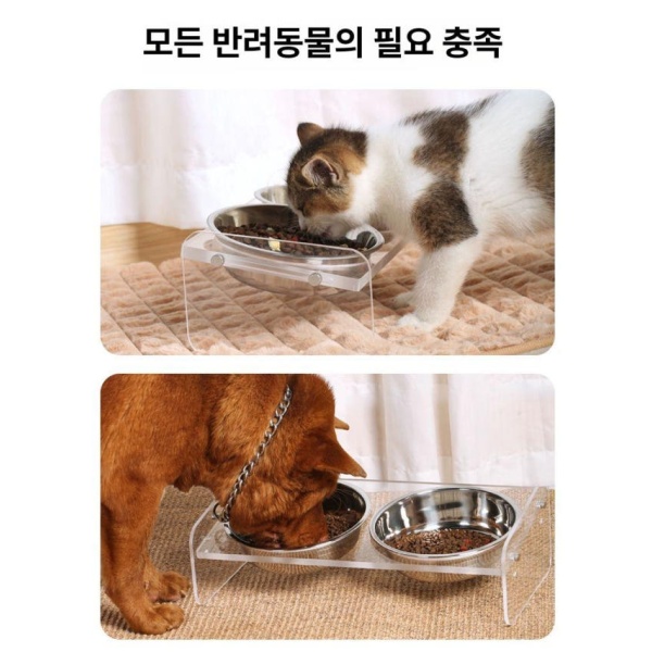 프리미엄 강아지 밥그릇 높이조절 개밥그릇 사료그릇 반려견 그릇 소형 소형 - 상세 이미지 5